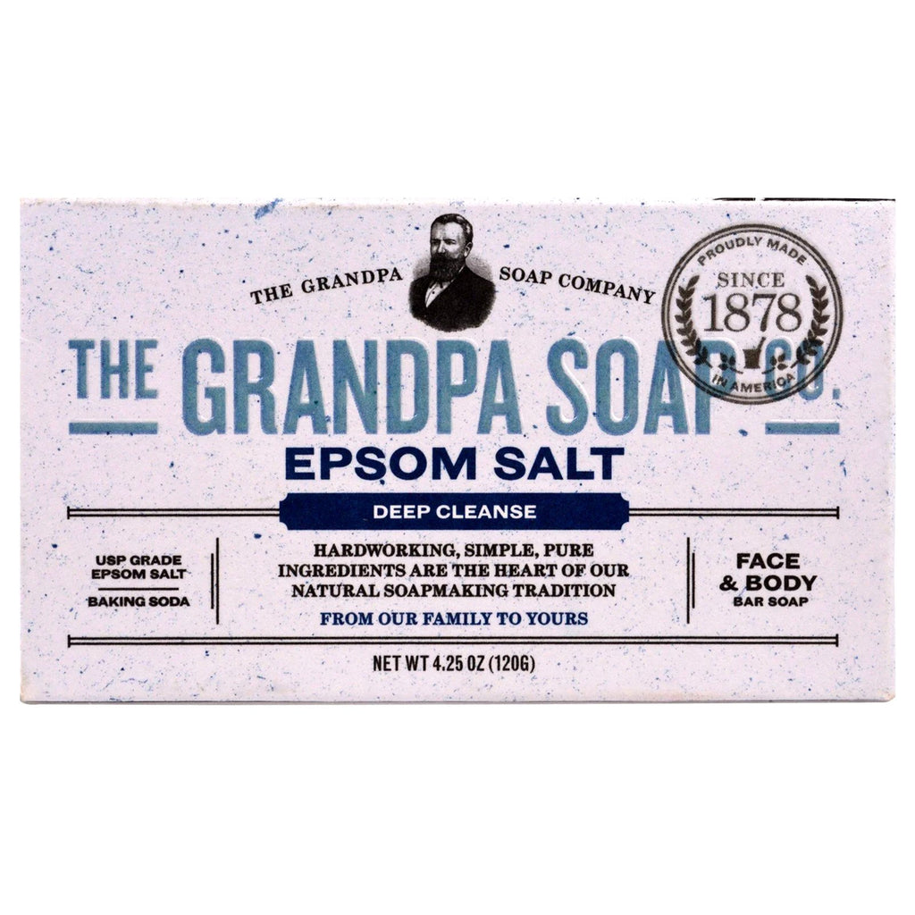 Grandpa's, Face & Body Bar Soap, Deep Cleanse, Epsom Salt, 4.25 oz (120 g)