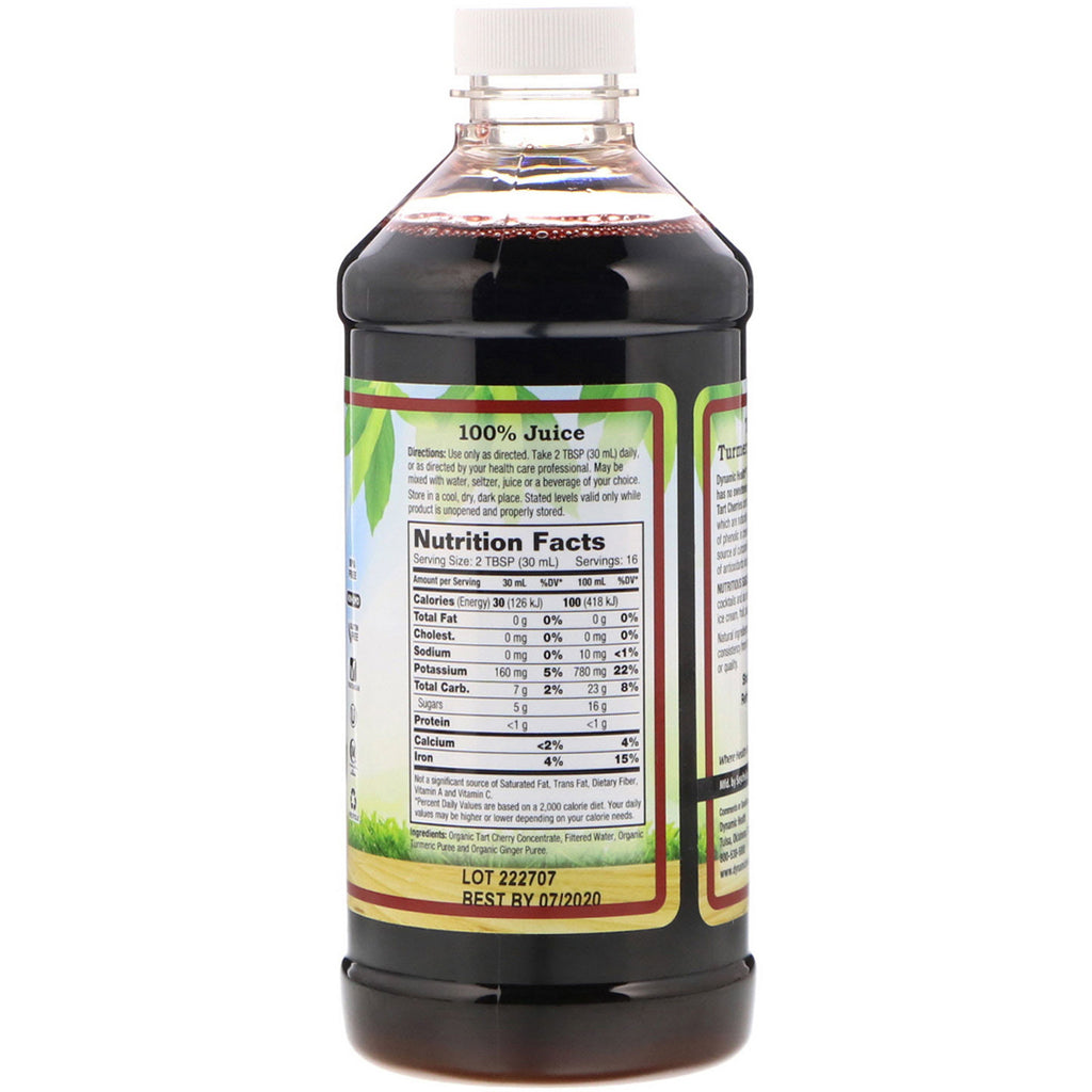 Dynamic Health  Laboratories, Tart Cherry Turmeric & Ginger Tonic, 16 fl oz (473 ml)