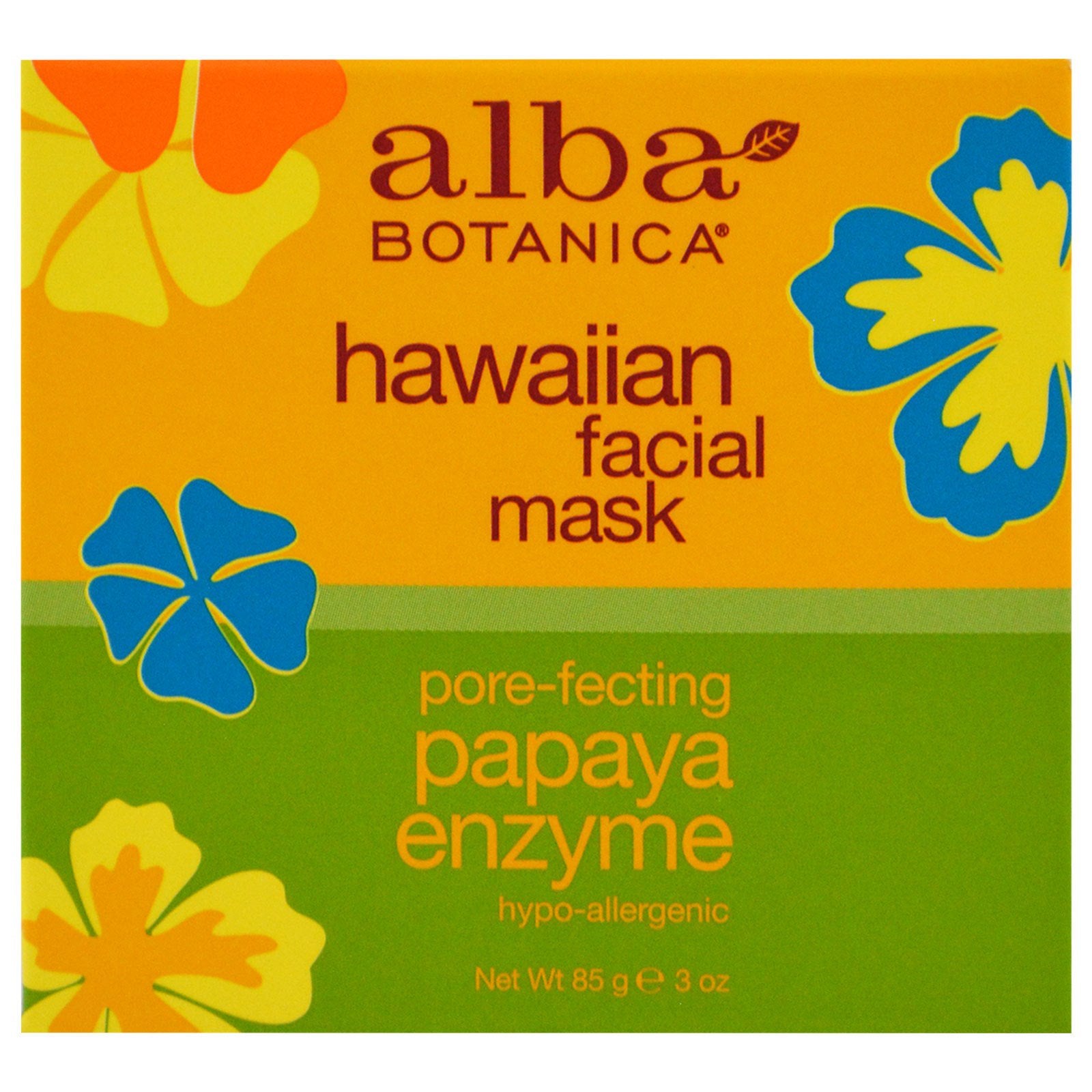 Alba Botanica, Hawaiian Beauty Facial Mask, Pore-Fecting Papaya Enzyme, 3 oz (85 g)