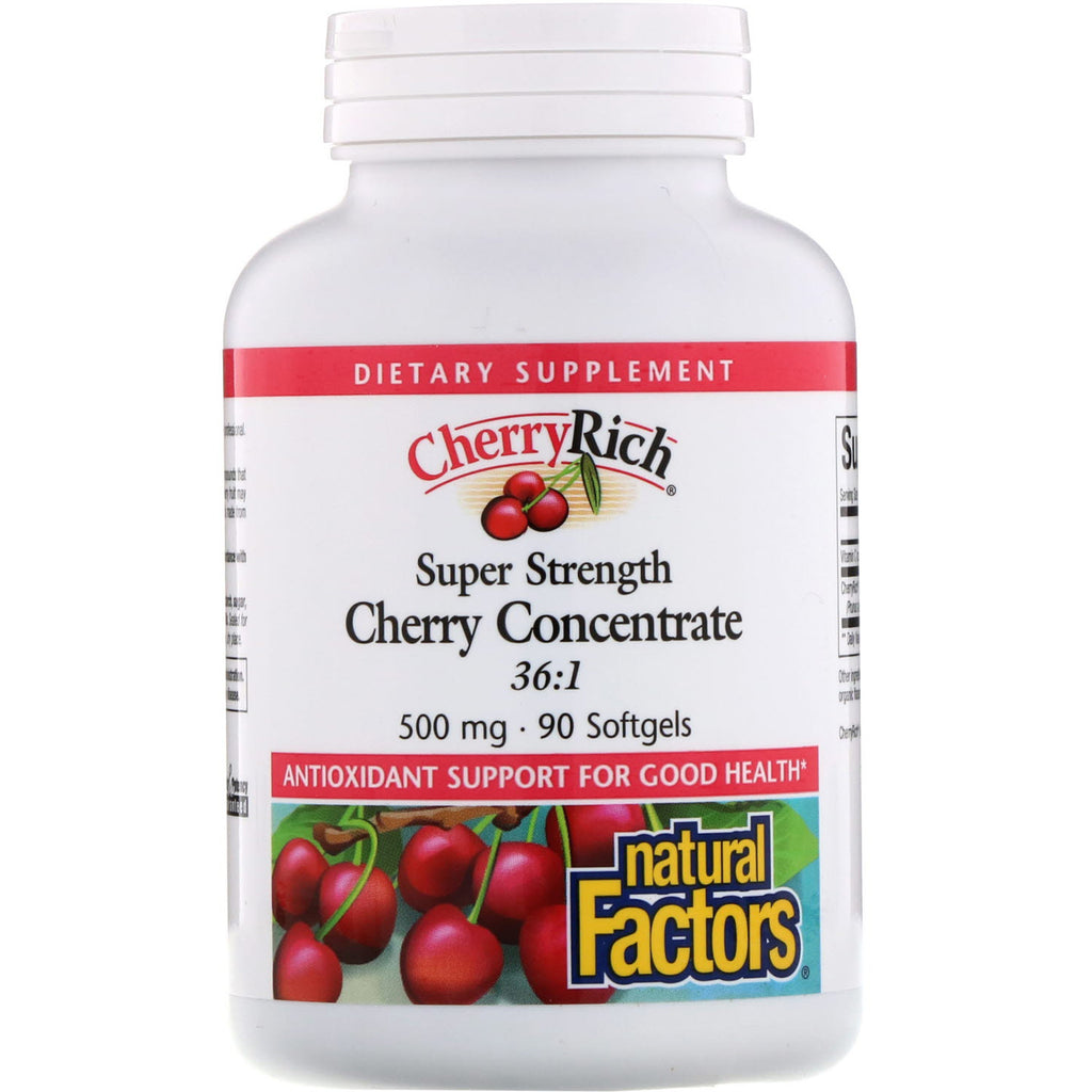 Natural Factors, CherryRich, Super Strength Cherry Concentrate, 500 mg, 90 Softgels