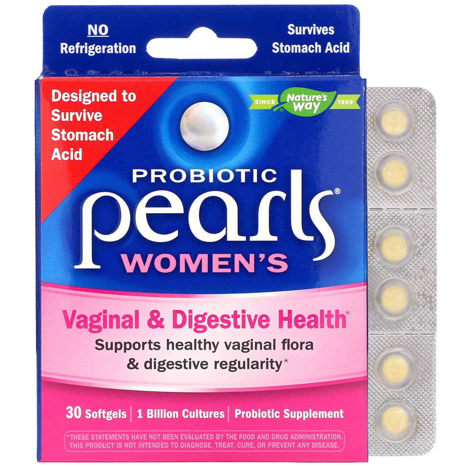 Nature's Way, Probiotic Pearls Women's, Vaginal & Digestive Health, 30 Softgels