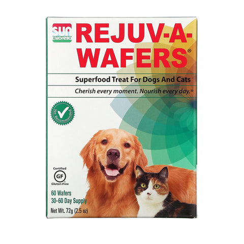 Sun Chlorella, Rejuv-A-Wafers, Superfood Treat for Dogs & Cats, 60 Wafers