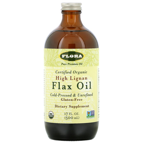 Flora, Certified Organic High Lignan Flax Oil, 17 fl oz (500 ml)