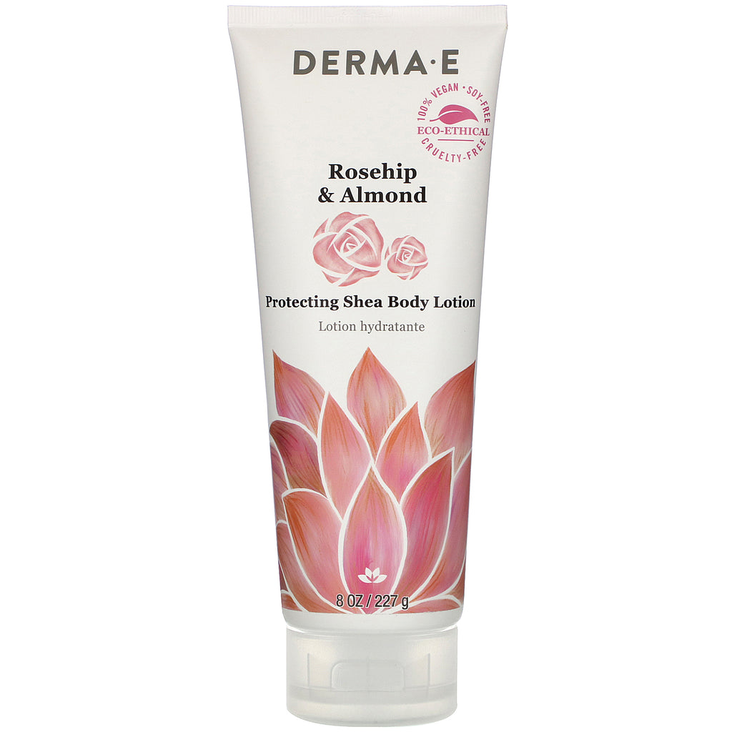 Derma E, Protecting Shea Body Lotion, Rosehip & Almond,  8 oz (227 g)