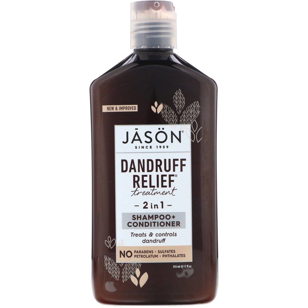 Jason Natural, Dandruff Relief Treatment, 2 in 1, Shampoo + Conditioner, 12 fl oz (355 ml)