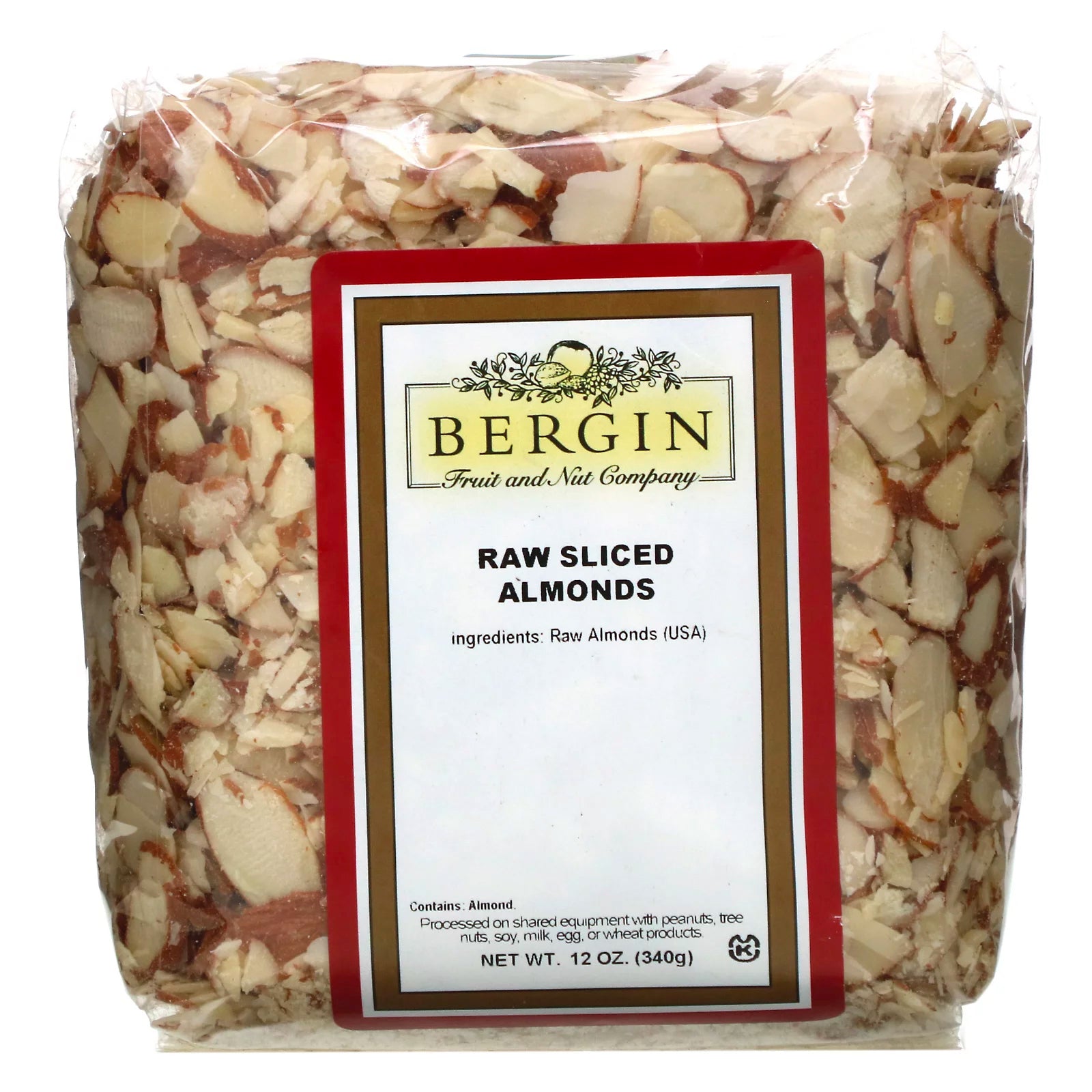 Bergin Fruit and Nut Company, Raw Sliced Almonds, 12 oz (340 g)