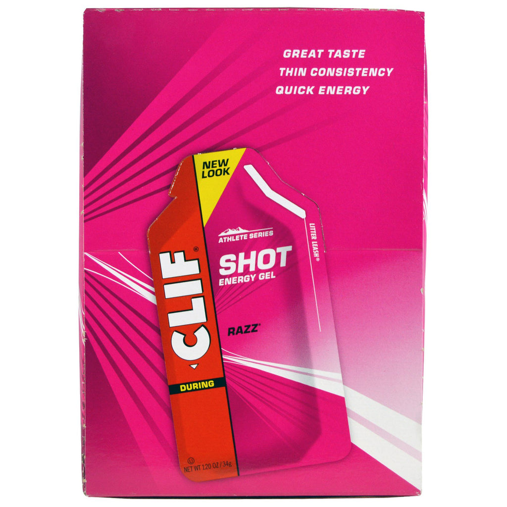 Clif Bar, Shot Energy Gel, Razz, 24 Packets, 1.20 oz (34 g) Each