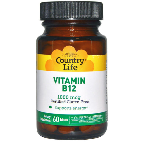 Country Life, Vitamin B12, 1000 mcg, 60 Tablets