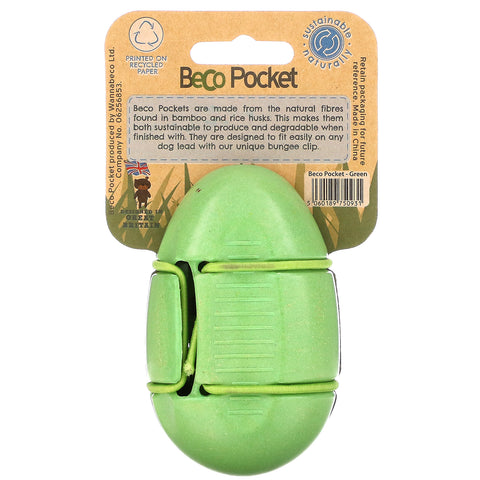 Beco Pets, Beco Pocket, The Eco-Friendly Bag Dispenser, Green, 1 Beco Pocket, 15 Bags