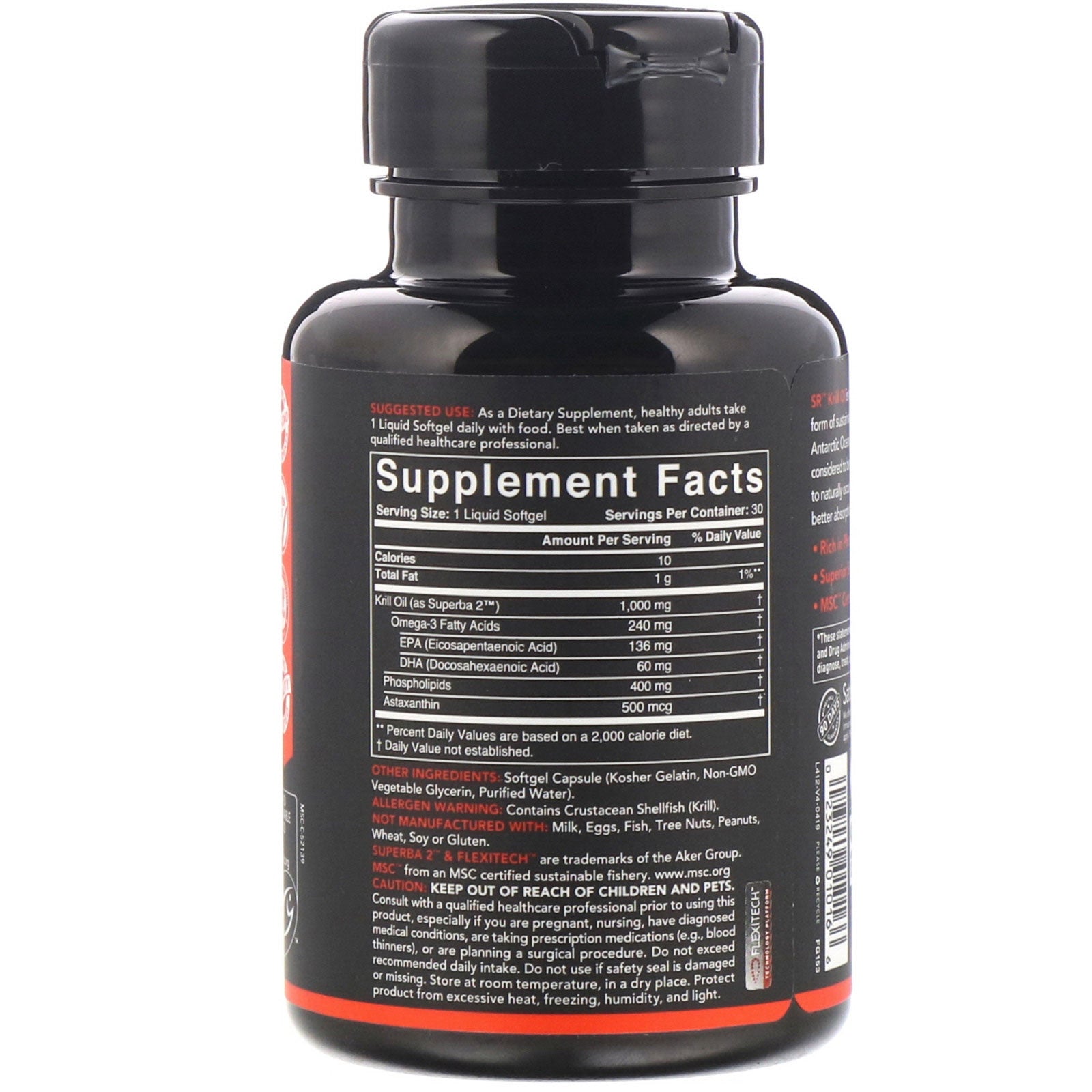 Sports Research, SUPERBA 2 Antarctic Krill Oil with Astaxanthin, 1,000 mg, 30 Softgels