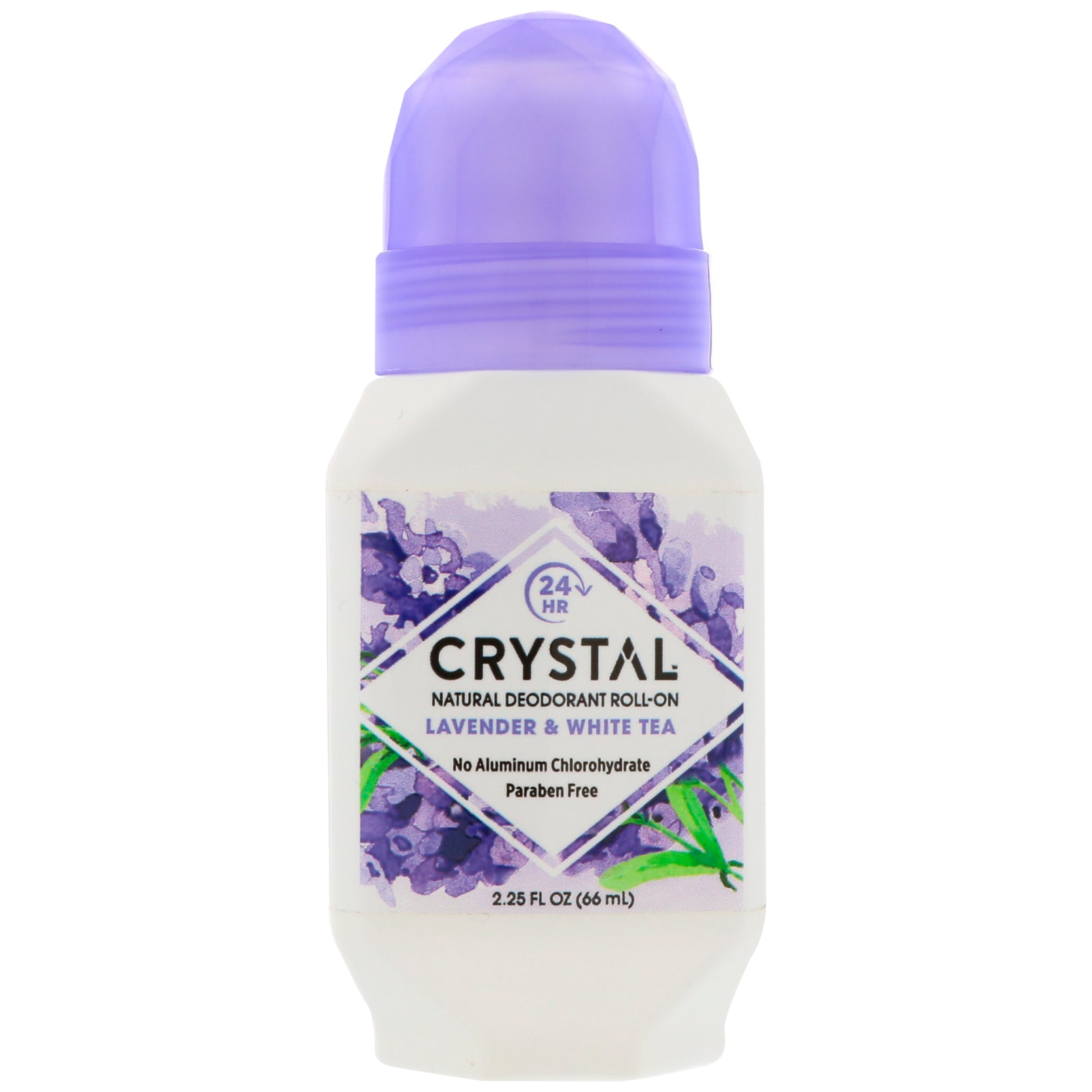 Crystal Body Deodorant, Natural Deodorant Roll-On, Lavender & White Tea, 2.25 fl oz (66 ml)