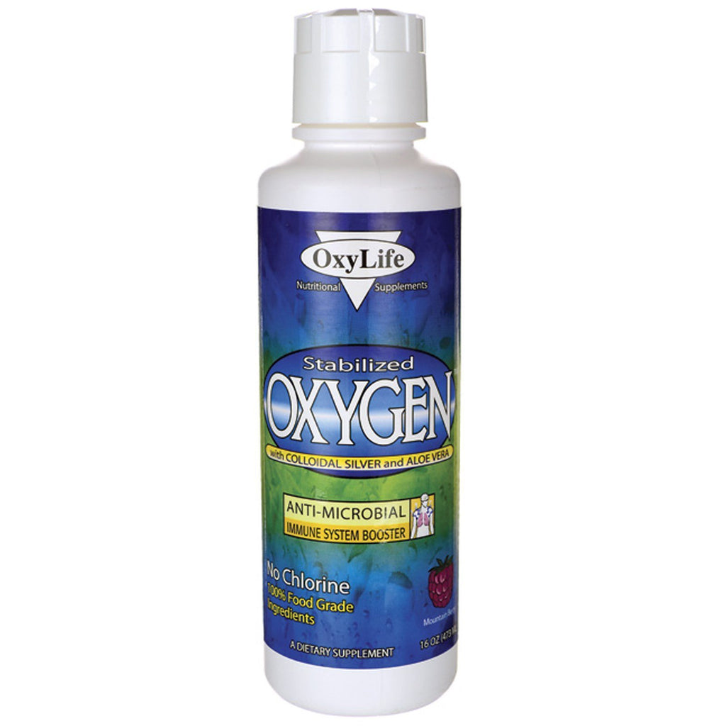 OxyLife, Stabilized Oxygen with Colloidal Silver and Aloe Vera, Mountain Berry, 16 oz (473 ml)
