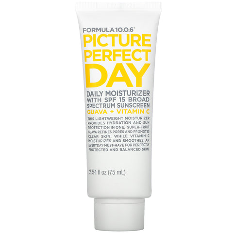 Formula 10.0.6, Picture Perfect Day, Daily Moisturizer with SPF 15 Broad Spectrum Sunscreen, 2.54 fl oz (75 ml)