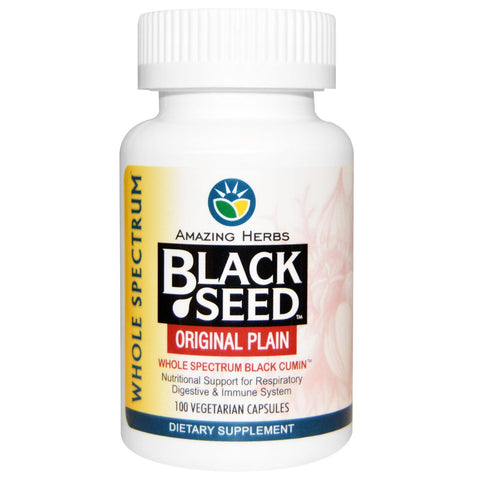 Amazing Herbs, Black Seed, Original Plain, 100 Vegetarian Capsules