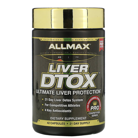 ALLMAX Nutrition, Liver Dtox with Extra Strength Silymarin (Milk Thistle) and Turmeric (95% Curcumin), 42 Capsules