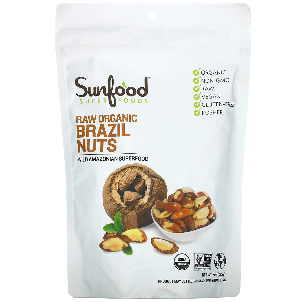 Sunfood, Raw Organic Brazil Nuts, 8 oz (227 g)