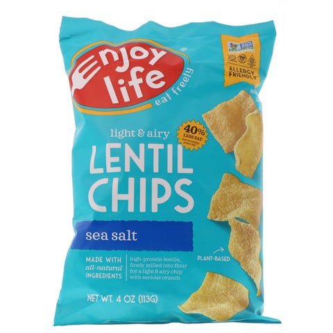 Enjoy Life Foods, Light & Airy Lentil Chips, Sea Salt, 4 oz (113 g)