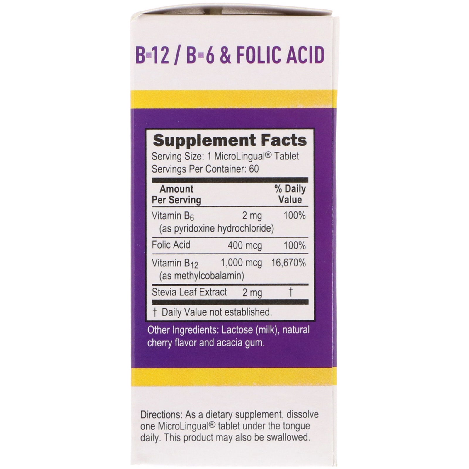 Superior Source, Methylcobalamin B-12, B-6 & Folic Acid, 1,000 mg/400 mg, 60 Tablets