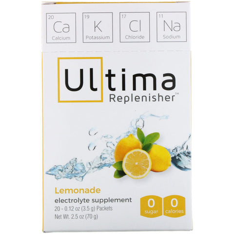 Ultima Replenisher, Electrolyte Powder, Lemonade, 20 Packets, 0.12 oz (3.5 g) Each