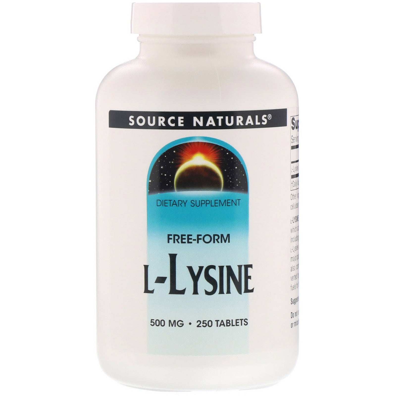 Source Naturals, L-Lysine, 500 mg, 250 Tablets