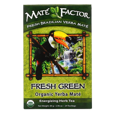 Mate Factor, Organic Yerba Mate, Fresh Green, 24 Tea Bags, 2.96 oz (84 g)