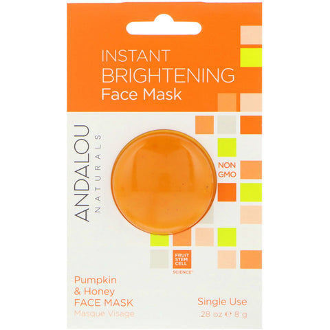 Andalou Naturals, Instant Brightening Beauty Face Mask, Pumpkin and Honey, .28 oz (8 g)