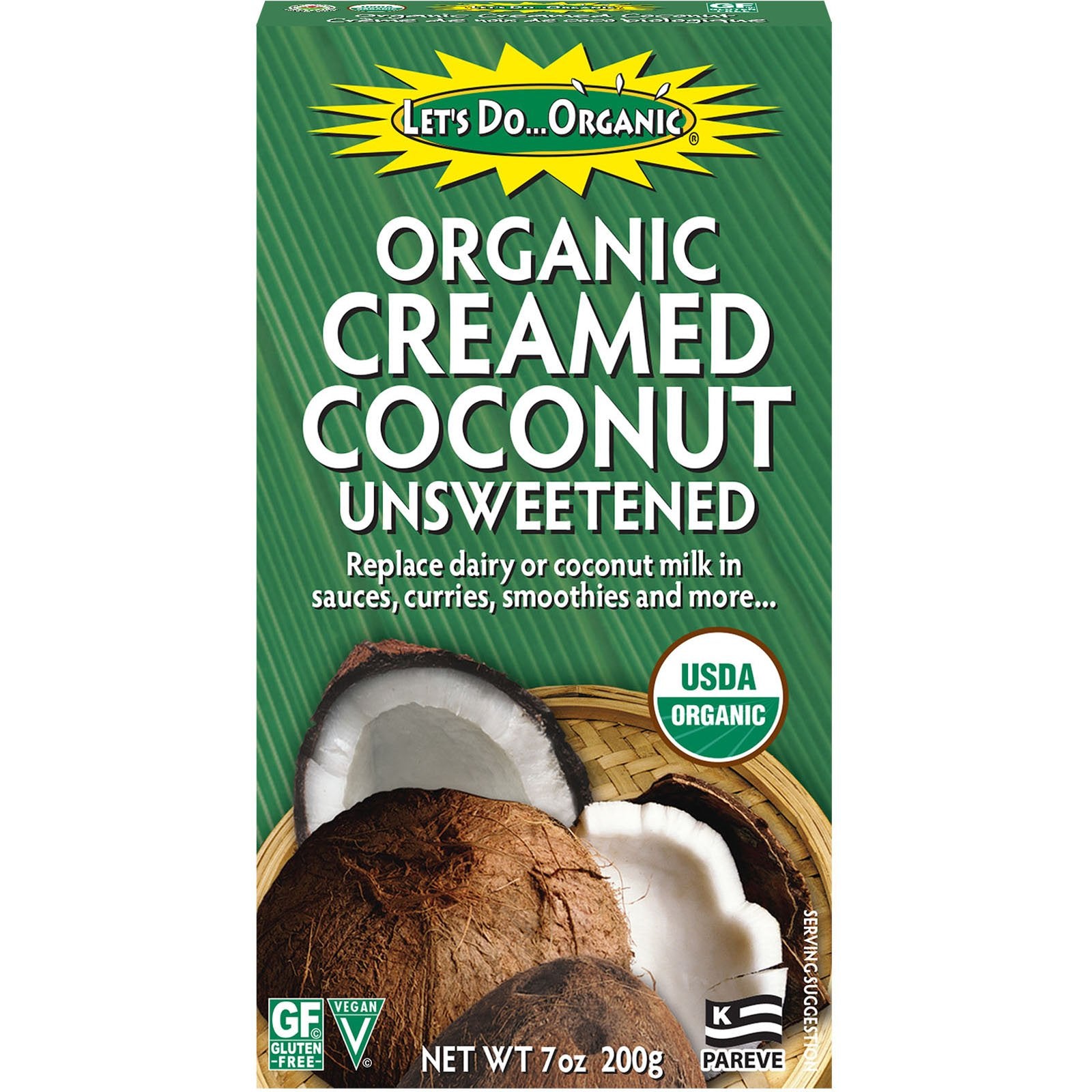 Edward & Sons, Let's Do Organic, Organic Creamed Coconut, Unsweetened, 7 oz (200 g)