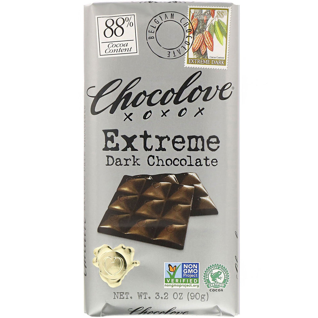 Chocolove, Extreme Dark Chocolate, 88% Cocoa, 3.2 oz (90 g)