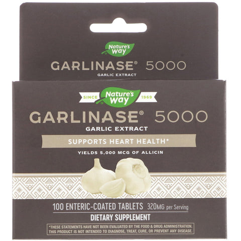 Nature's Way, Garlinase 5000, 320 mg , 100 Enteric-Coated Tablets