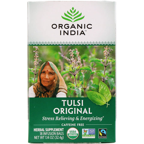 Organic India, Tulsi Tea, Original, Caffeine-Free, 18 Infusion Bags, 1.14 oz (32.4 g)