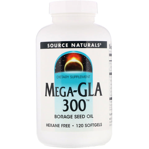 Source Naturals, Mega-GLA 300, 120 Softgels