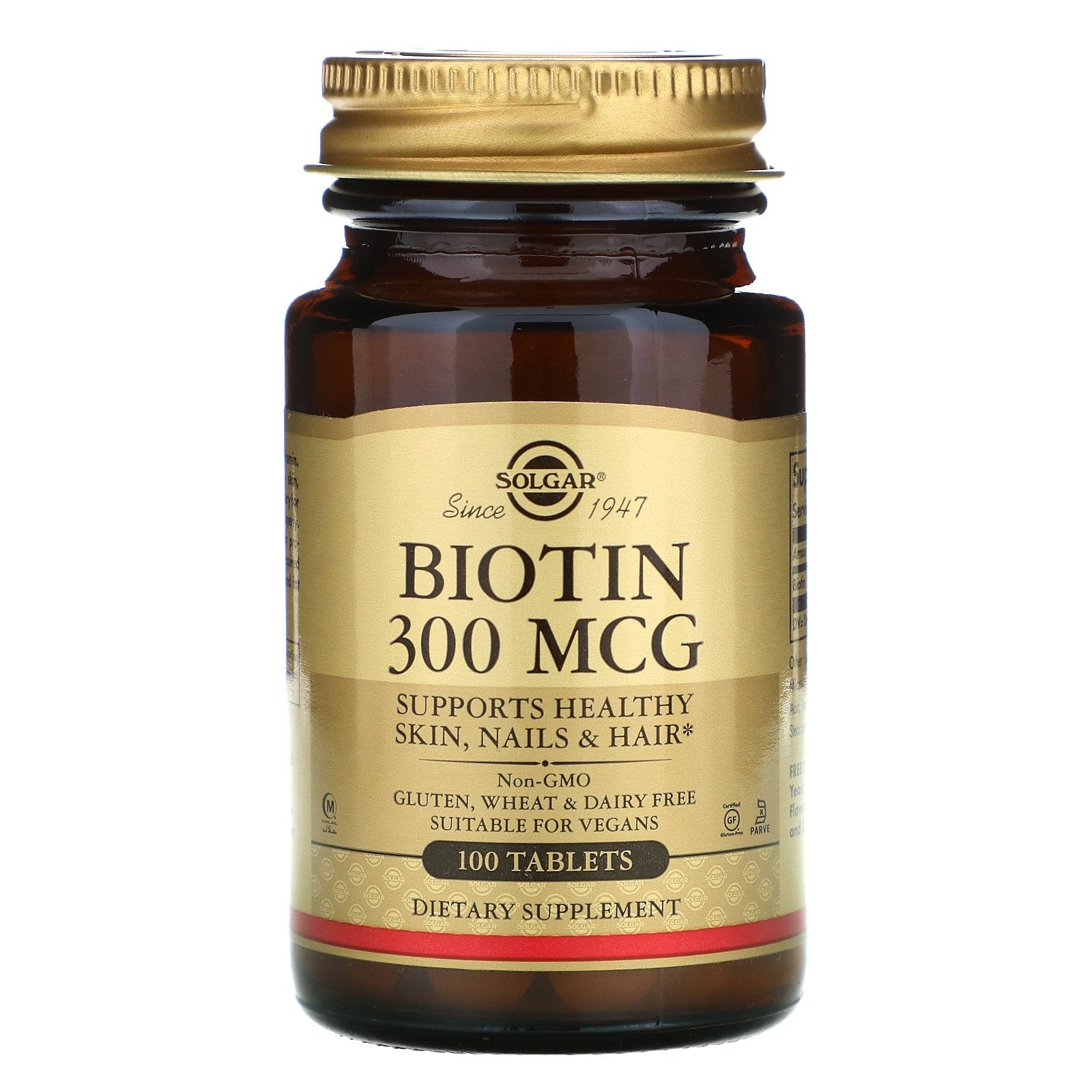 Solgar, Biotin, 300 mcg, 100 Tablets