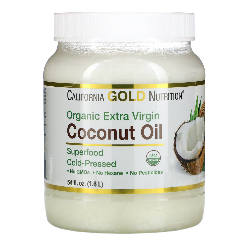 California Gold Nutrition, Cold-Pressed Organic Extra Virgin Coconut Oil, 54 fl oz (1.6 L)