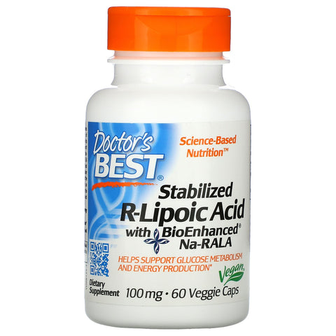 Doctor's Best, Stabilized R-Lipoic Acid with BioEnhanced Na-RALA, 100 mg, 60 Veggie Caps