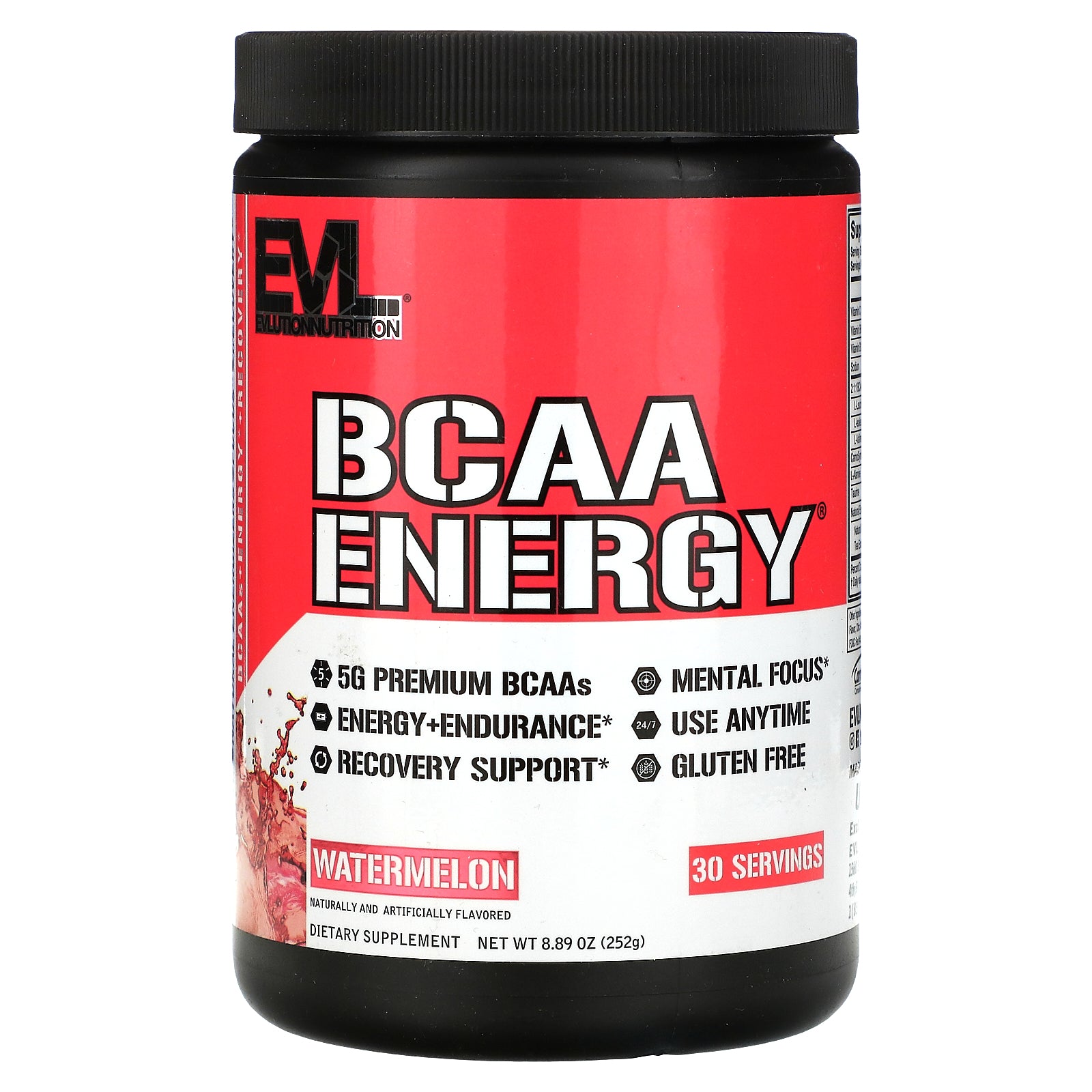 EVLution Nutrition, BCAA ENERGY, Watermelon, 8.89 oz (252 g)