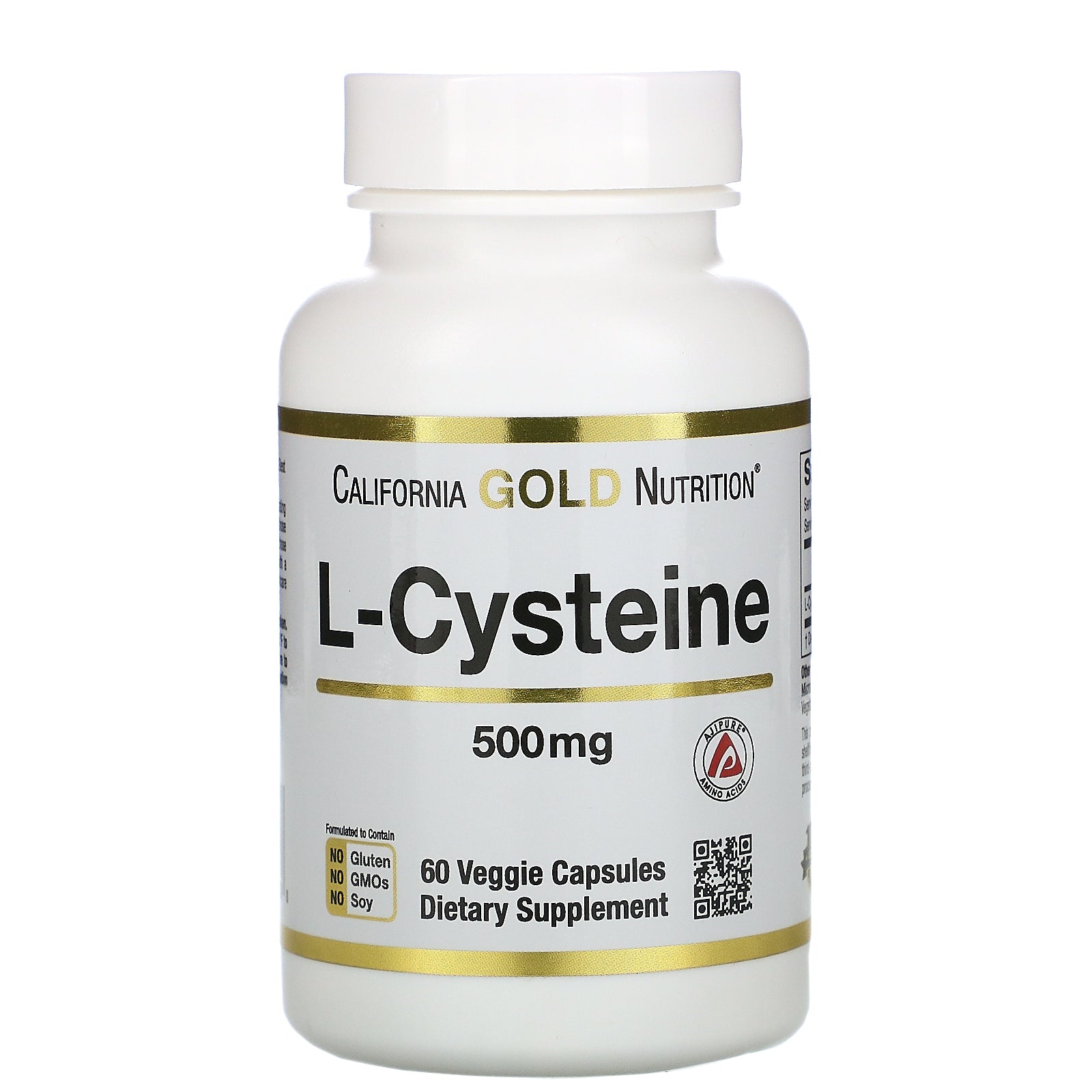California Gold Nutrition, L-Cysteine, AjiPure, 500 mg, 60 Veggie Capsules