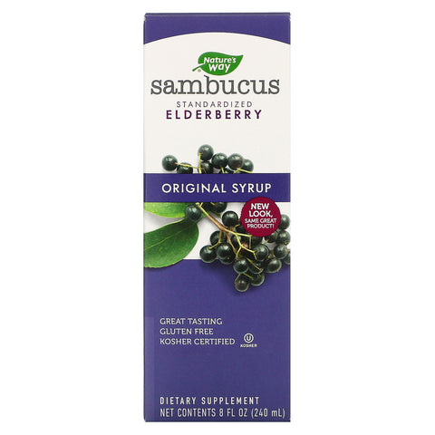 Nature's Way, Sambucus, Original Syrup, Standardized Elderberry, 8 fl oz (240 ml)