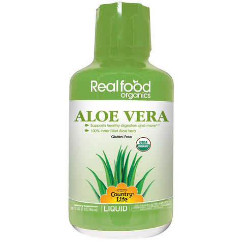 Country Life, Realfood Organics, Aloe Vera Liquid, 32 fl oz (944 ml)