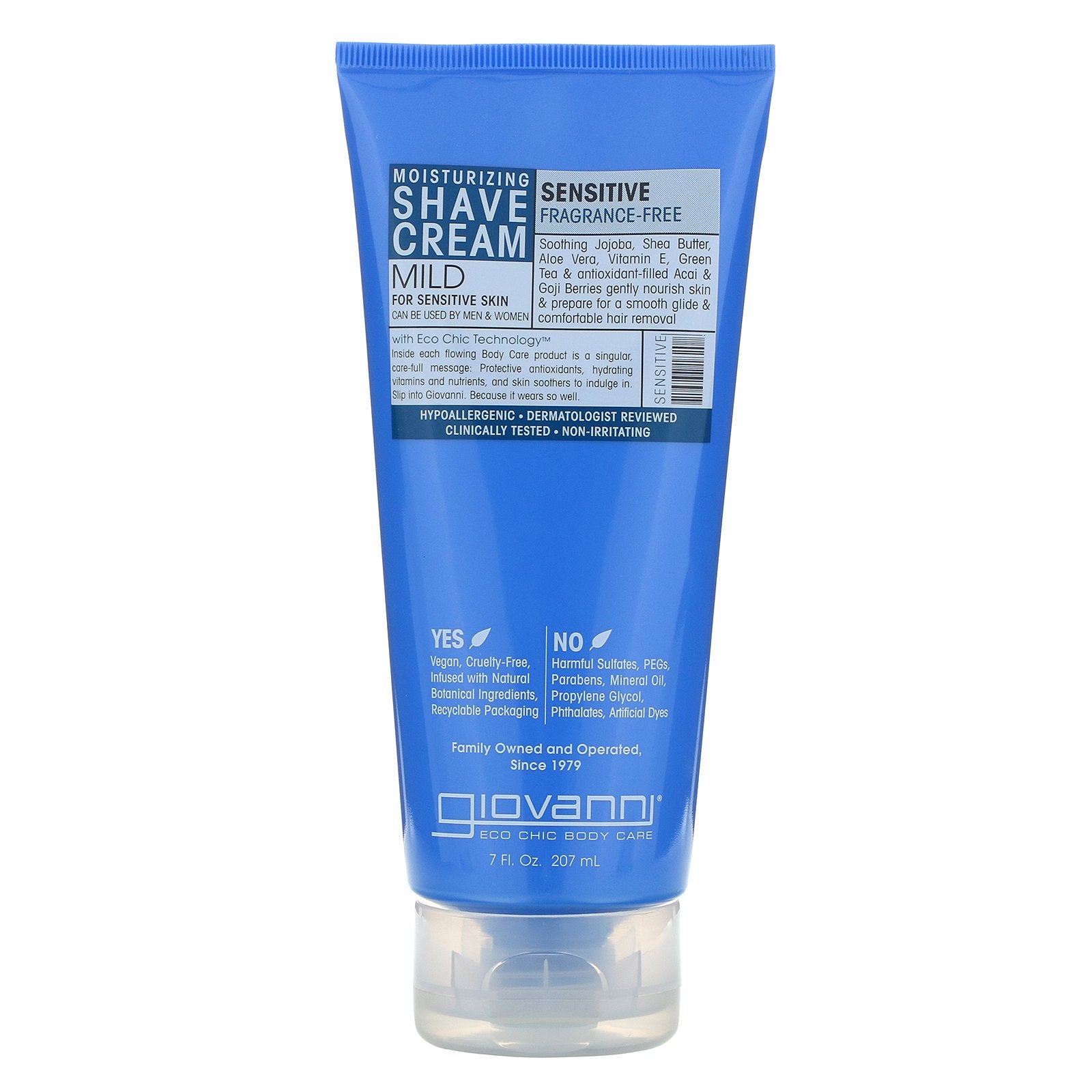 Giovanni, Moisturizing Shave Cream, Sensitive, Fragrance Free, 7 fl oz (207 ml)