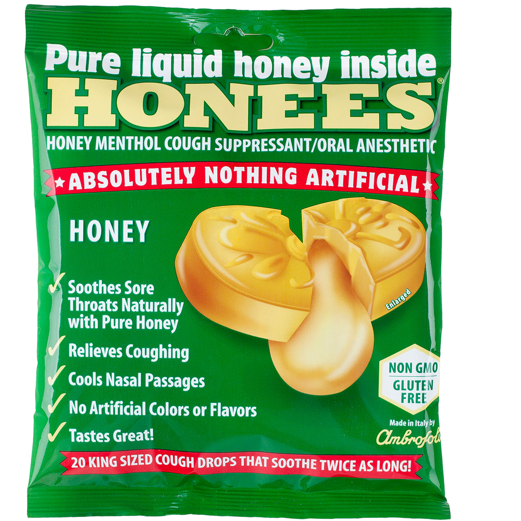 Honees, Honey Menthol Cough Suppressant, 20 Cough Drops