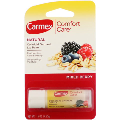Carmex, Comfort Care, Colloidal Oatmeal Lip Balm, Mixed Berry, .15 oz (4.25 g)