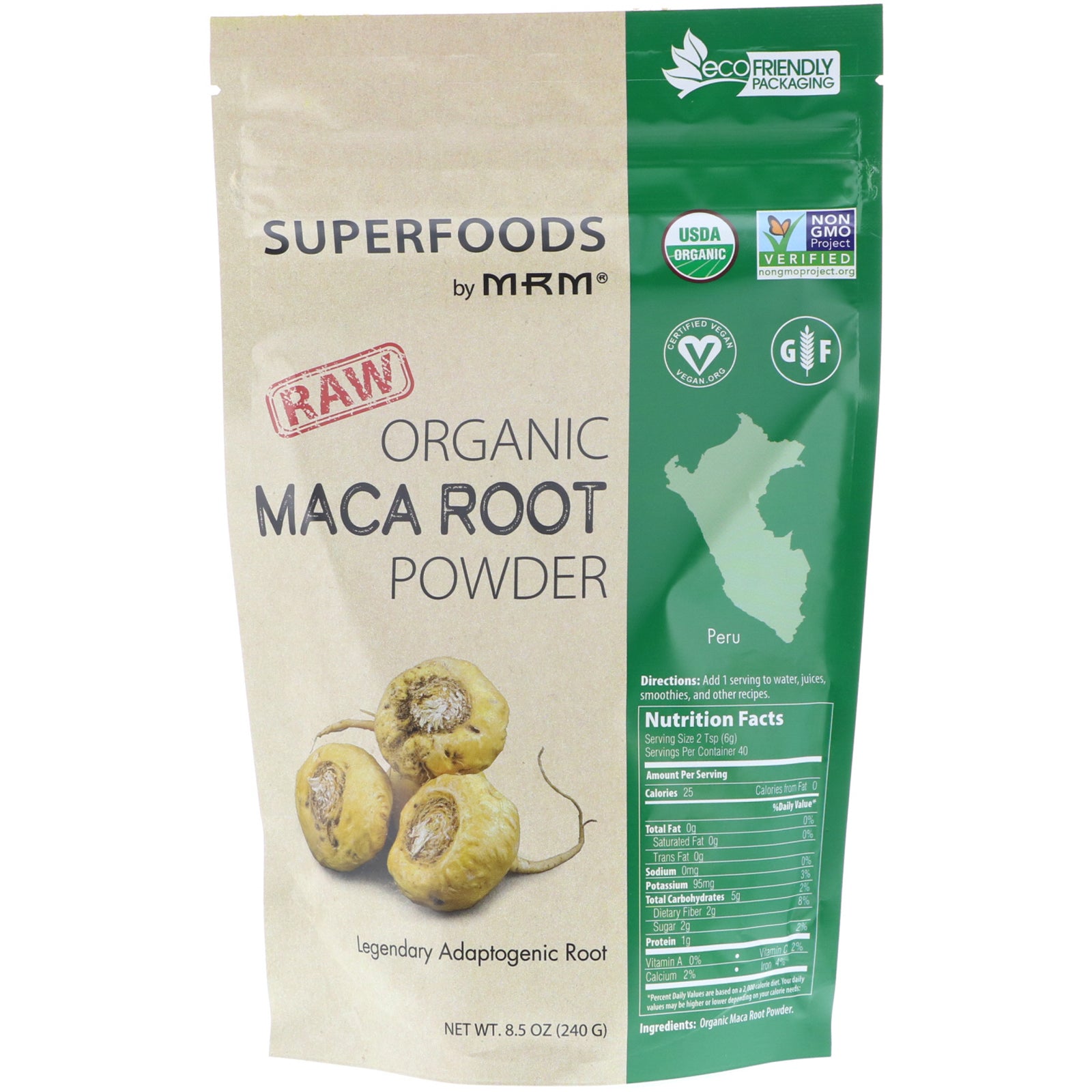 MRM, Raw Organic Maca Root Powder, 8.5 oz (240 g)