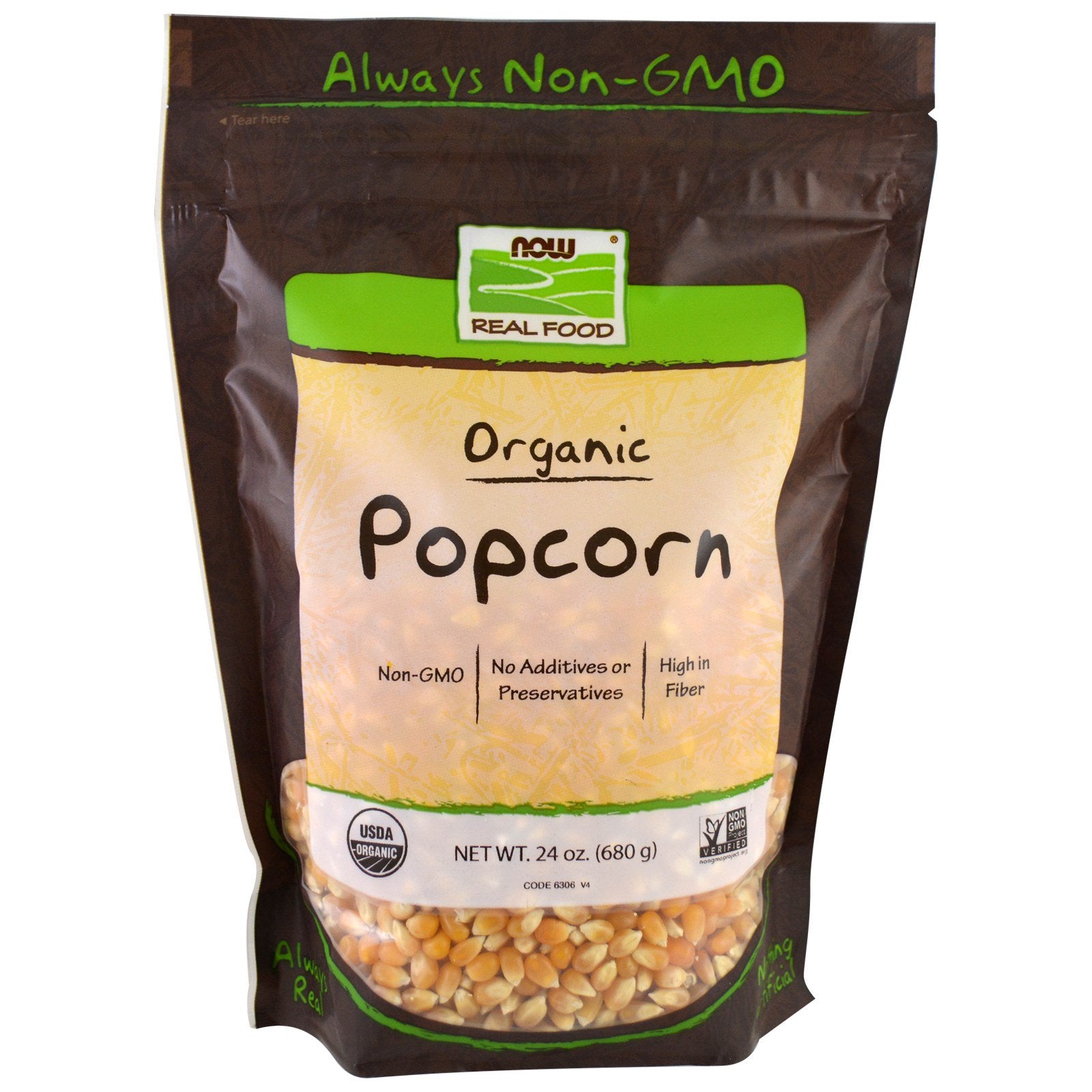 Now Foods, Real Food, Organic Popcorn, 1.5 lbs (680 g)