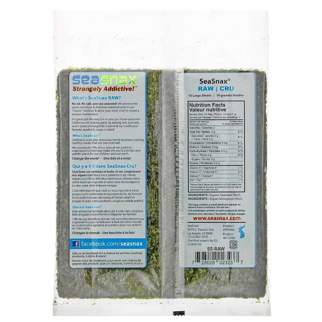 SeaSnax,  Raw Seaweed, 1.0 oz (28 g)