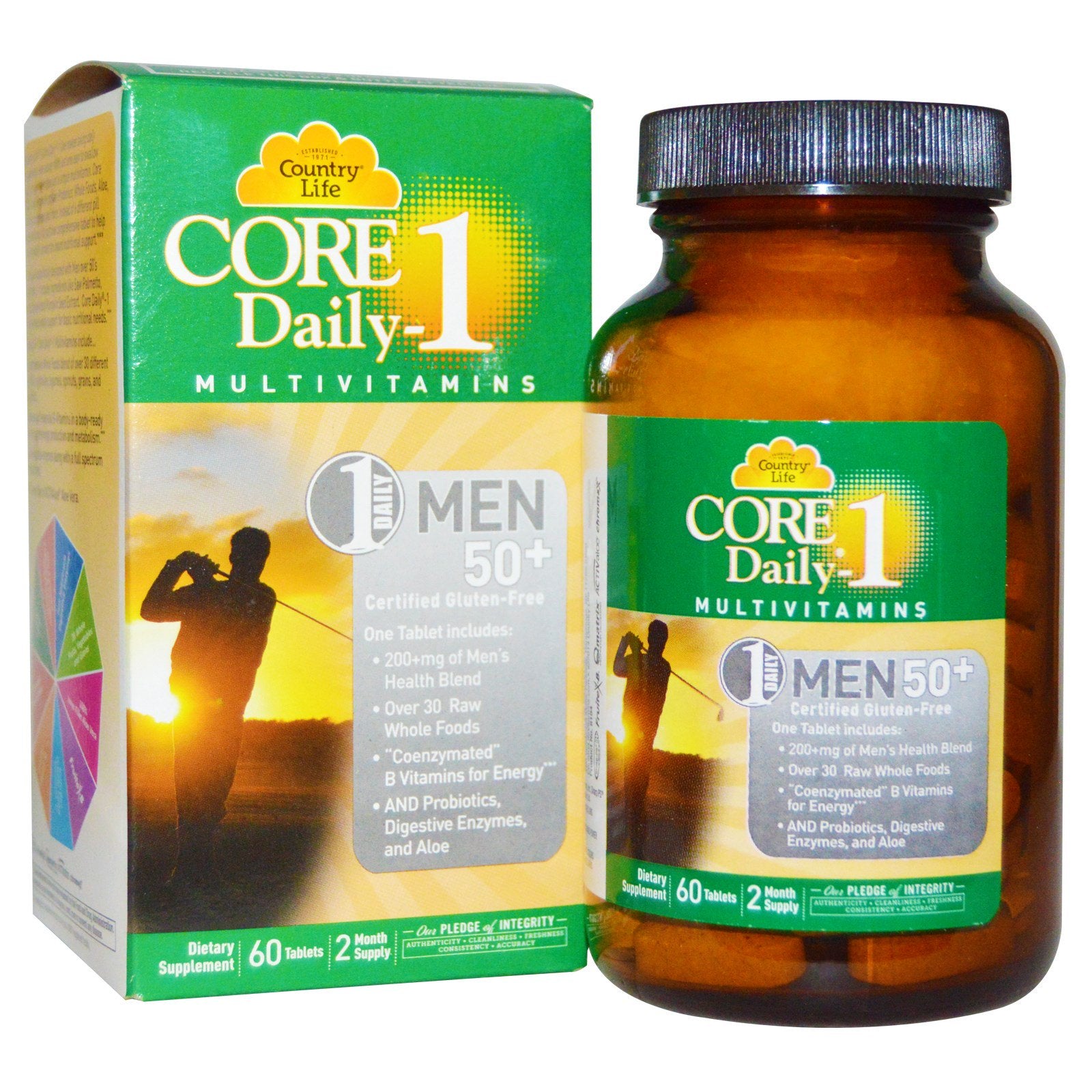 Country Life, Core Daily-1 Multivitamins, Men 50+, 60 Tablets