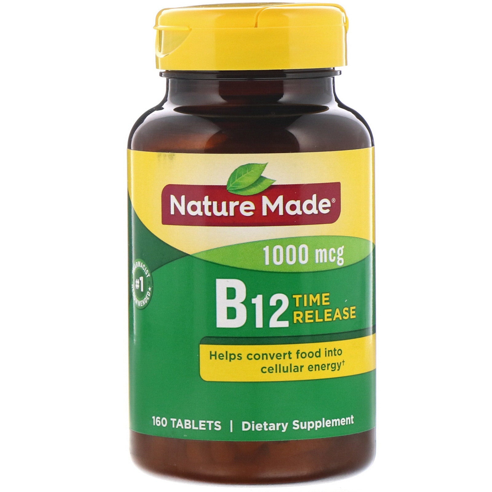 Nature Made, Vitamin B12, Time Release, 1,000 mcg, 160 Tablets