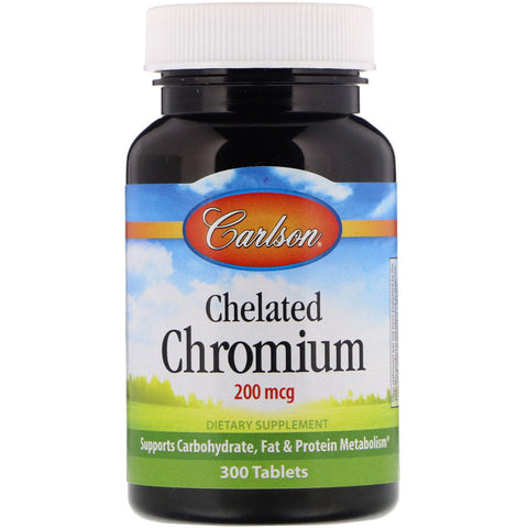 Carlson Labs, Chelated Chromium, 200 mcg, 300 Tablets