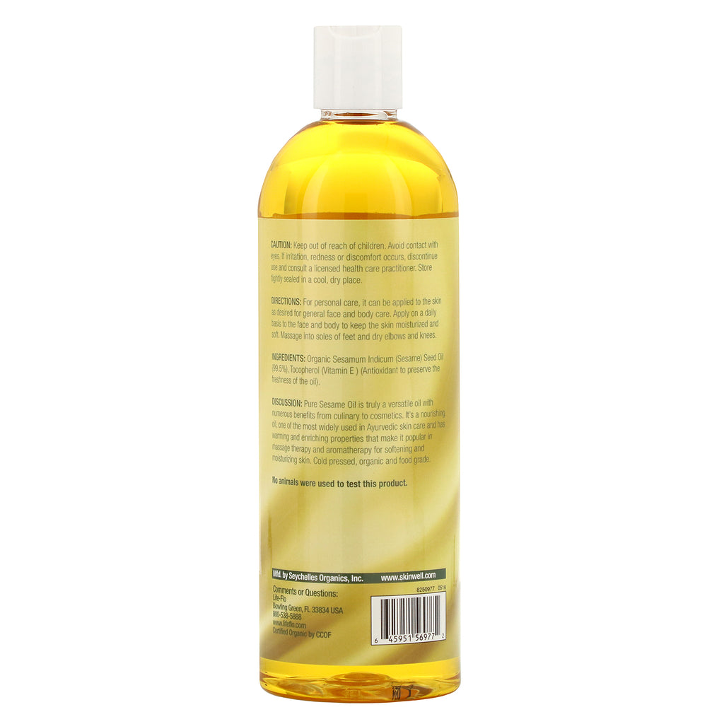 Life-flo, Pure Sesame Oil, Skin Care, 16 fl oz (473 ml)