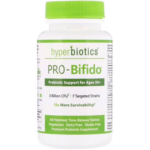 Hyperbiotics, PRO-Bifido, Probiotic Support for Ages 50+, 60 Time-Release Tablets