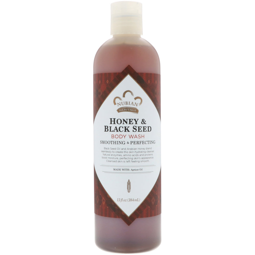 Nubian Heritage, Body Wash, Honey & Black Seed, 13 fl oz (384 ml)